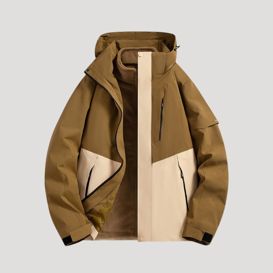 Waterproof Hooded Outdoor Jacket for Women, Plus Size