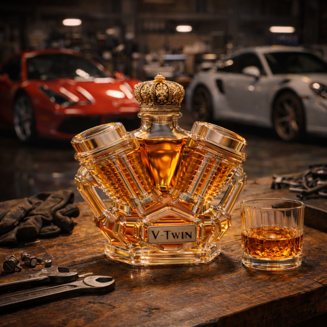 Whisky Flask V-Twin Design