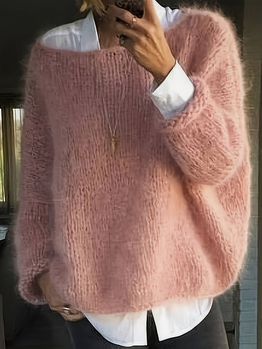 Crew Neck Sweater for Women, Relaxed Style