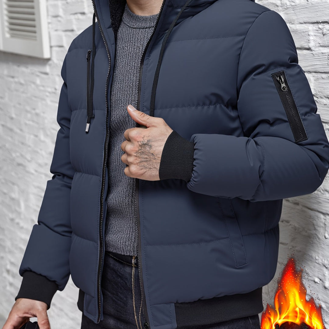 Quilted Hooded Winter Jacket for Men