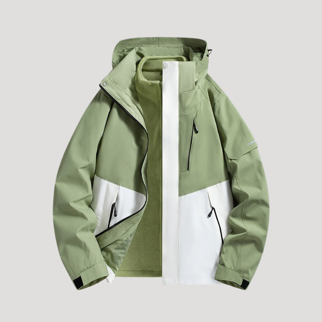 Waterproof Hooded Outdoor Jacket for Women, Plus Size