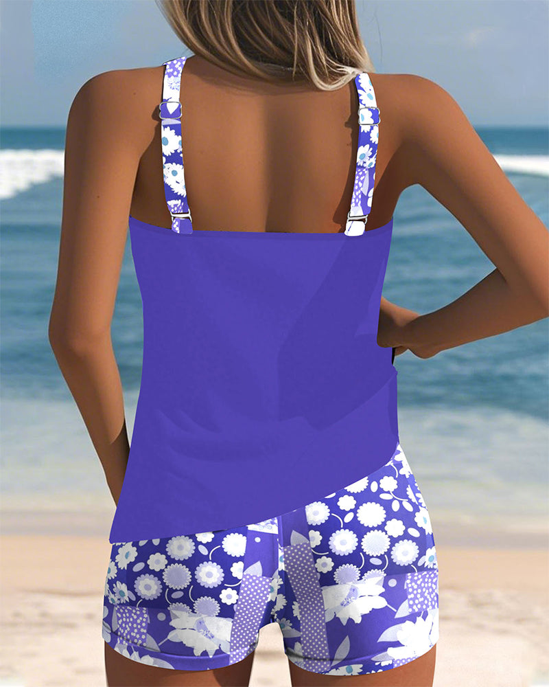 Trendy Printed Swimsuit Set for Women, Plus Size