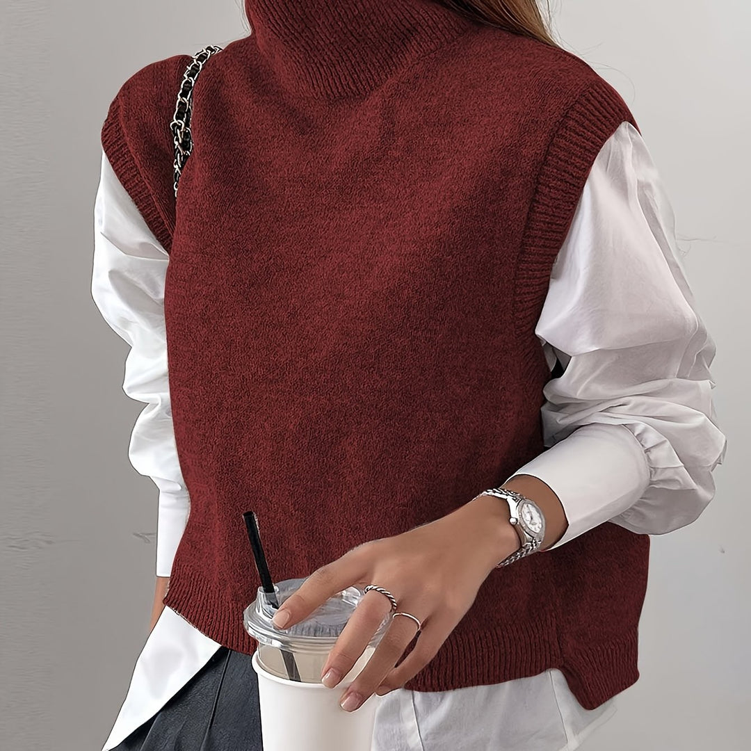High-Neck Sweater Vest for Women