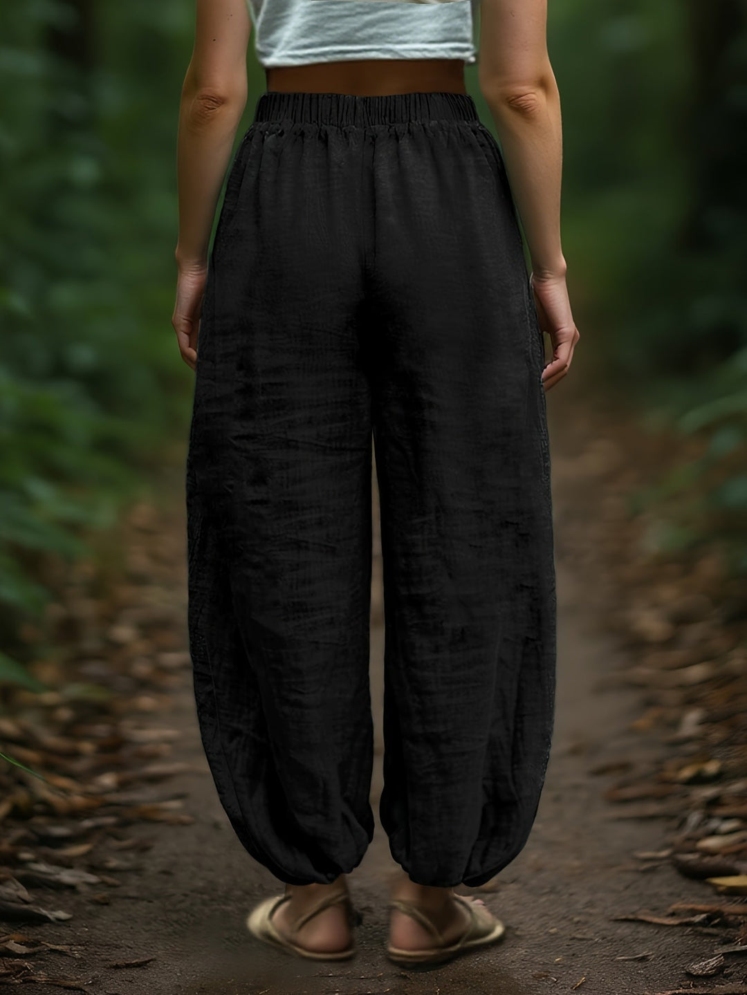 Drawstring Lantern Pants, Women's Relaxed Fit