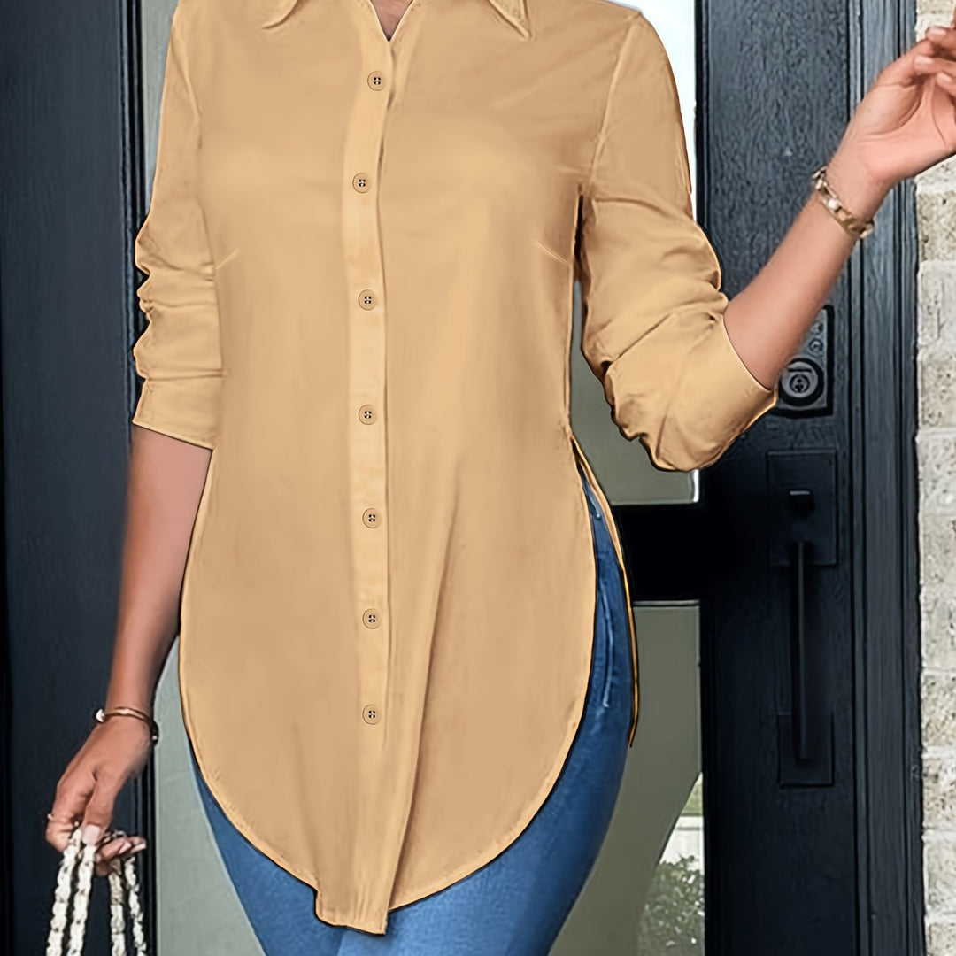 Refined Button-Front Blouse for Women