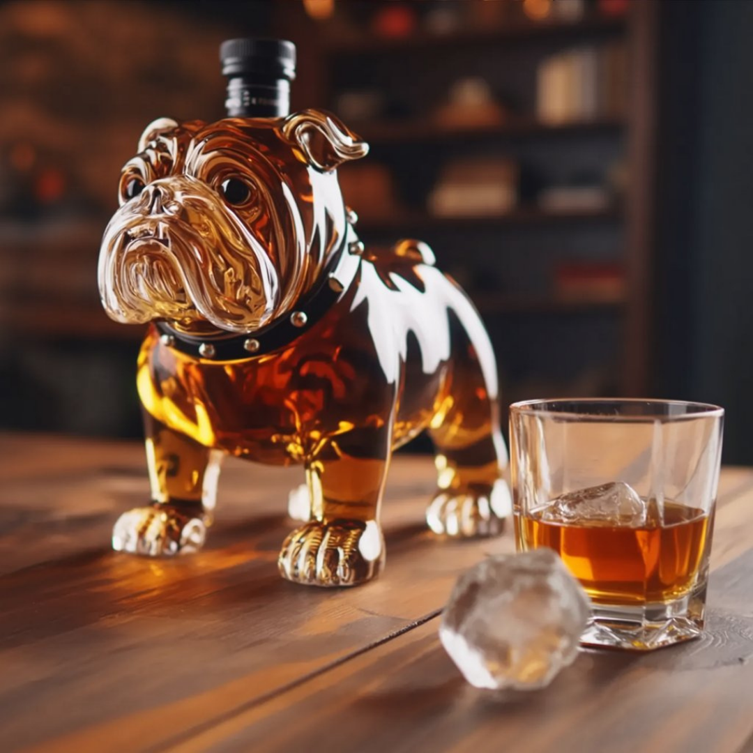 Whisky Bottle Bulldog Design