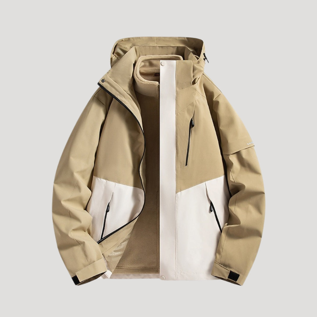 Waterproof Hooded Outdoor Jacket for Women, Plus Size