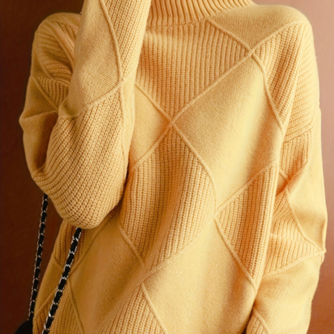 Turtleneck Sweater for Women, Textured Style