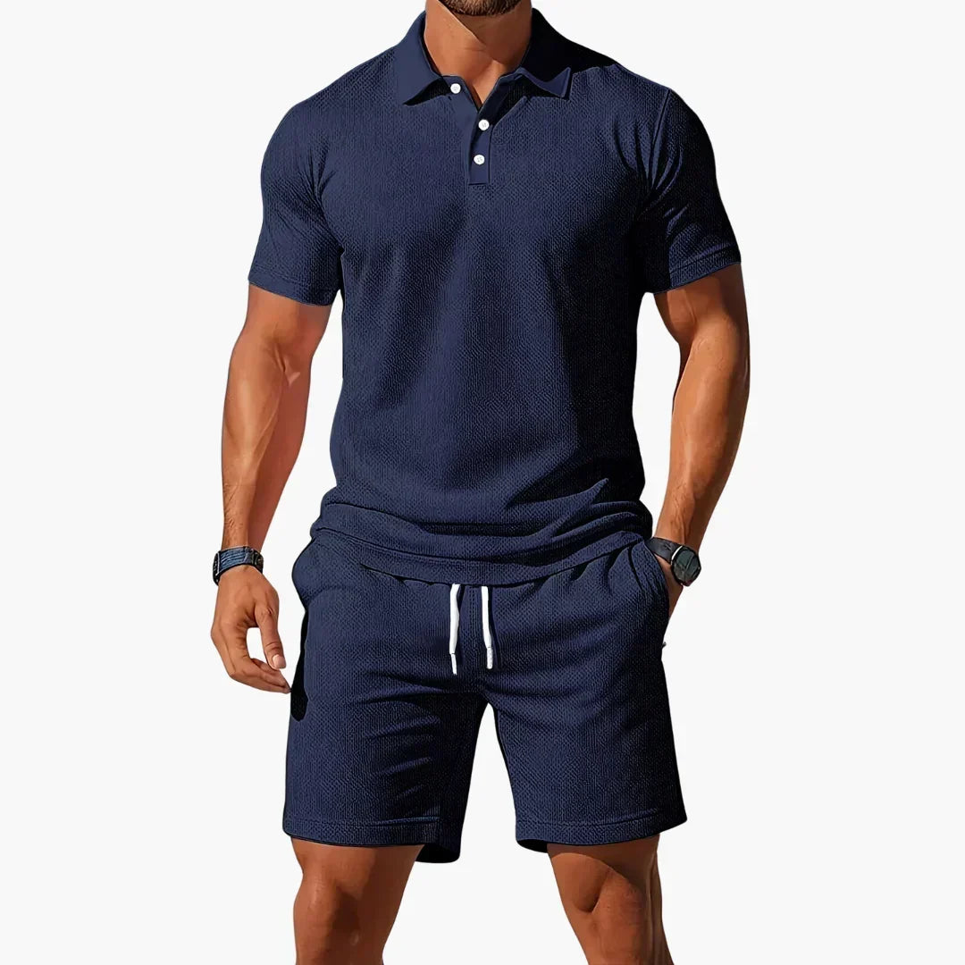 Summer Polo & Shorts Set for Men, Plus Size