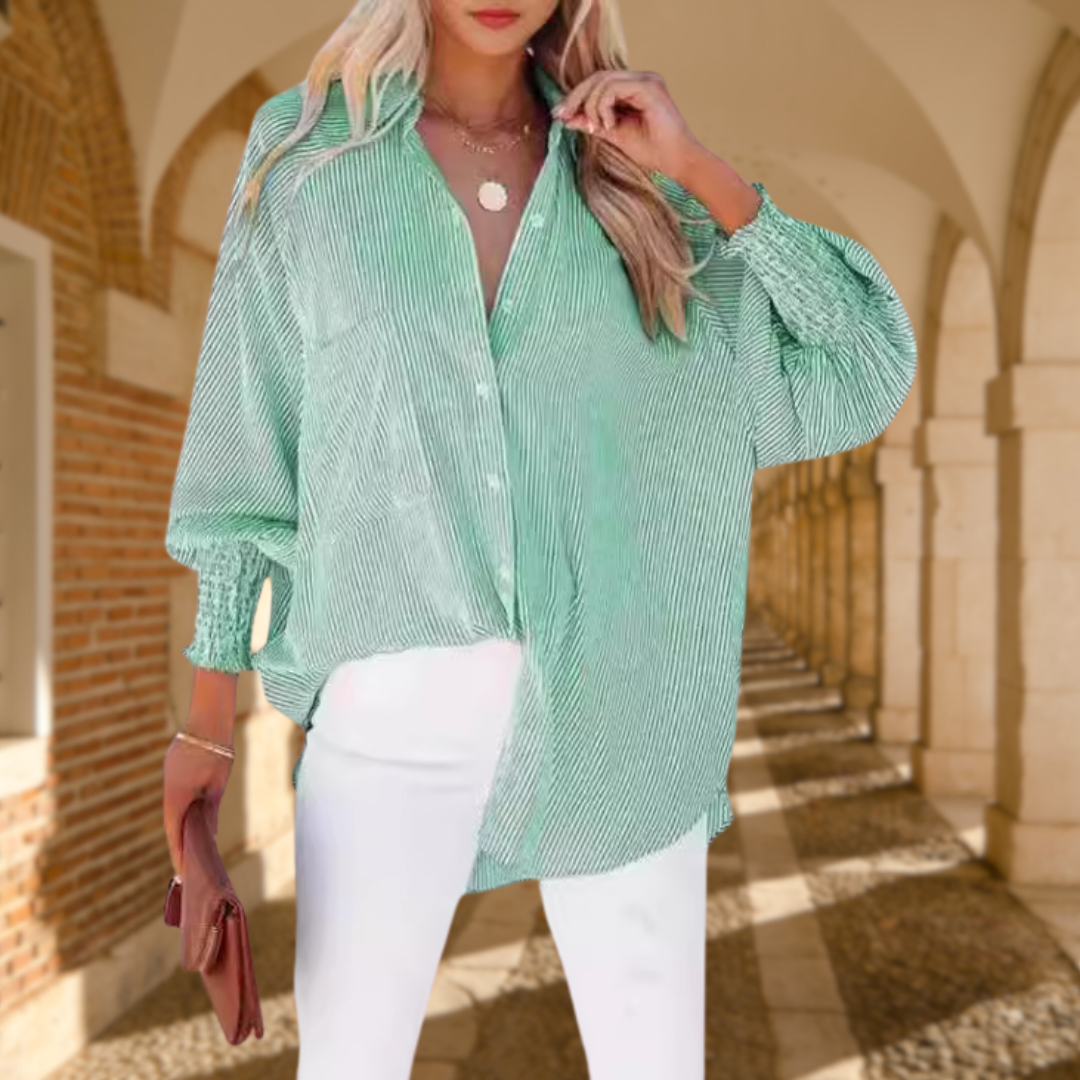 Striped Relaxed-Fit Shirt for Women, Classic Style