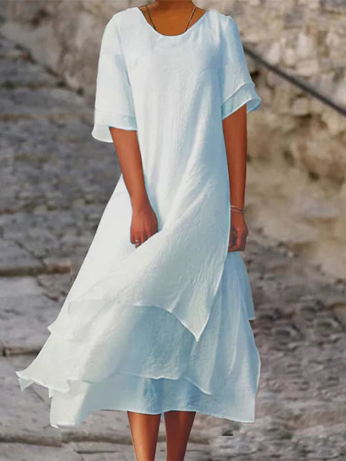 Women's Flowing Layered Midi Dress