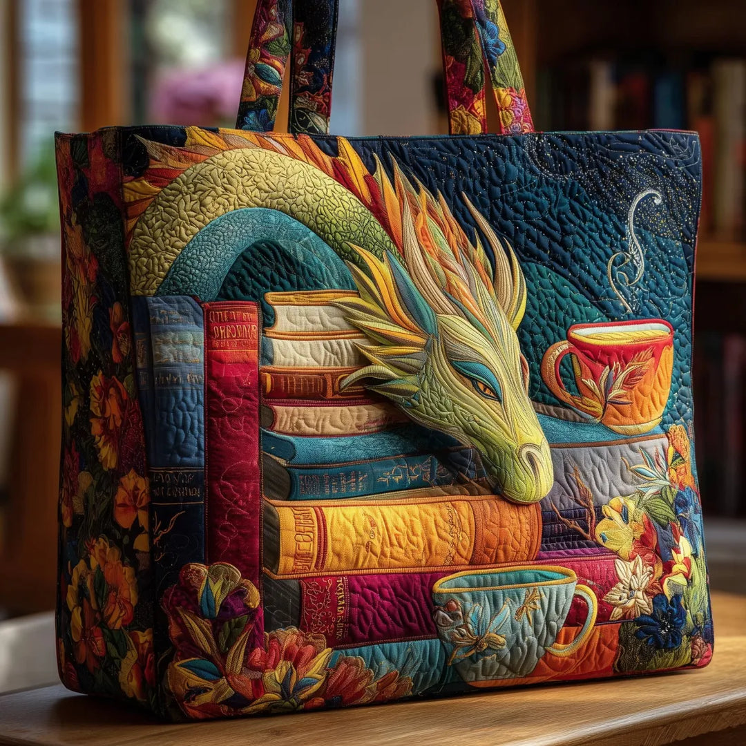 Multicolor Colorful Dragon Art Tote Bag