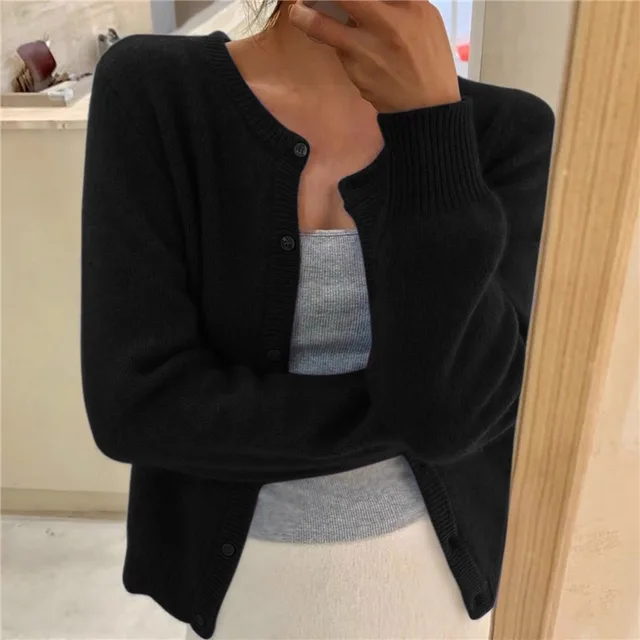 Button-Front Cardigan for Women, Soft Style
