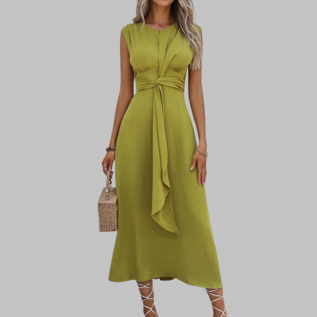Sleeveless Round Neck Maxi Dress, Women's Elegant Fit