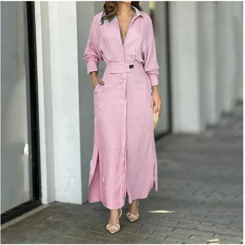 Ankle-Length Shirt Dress for Women