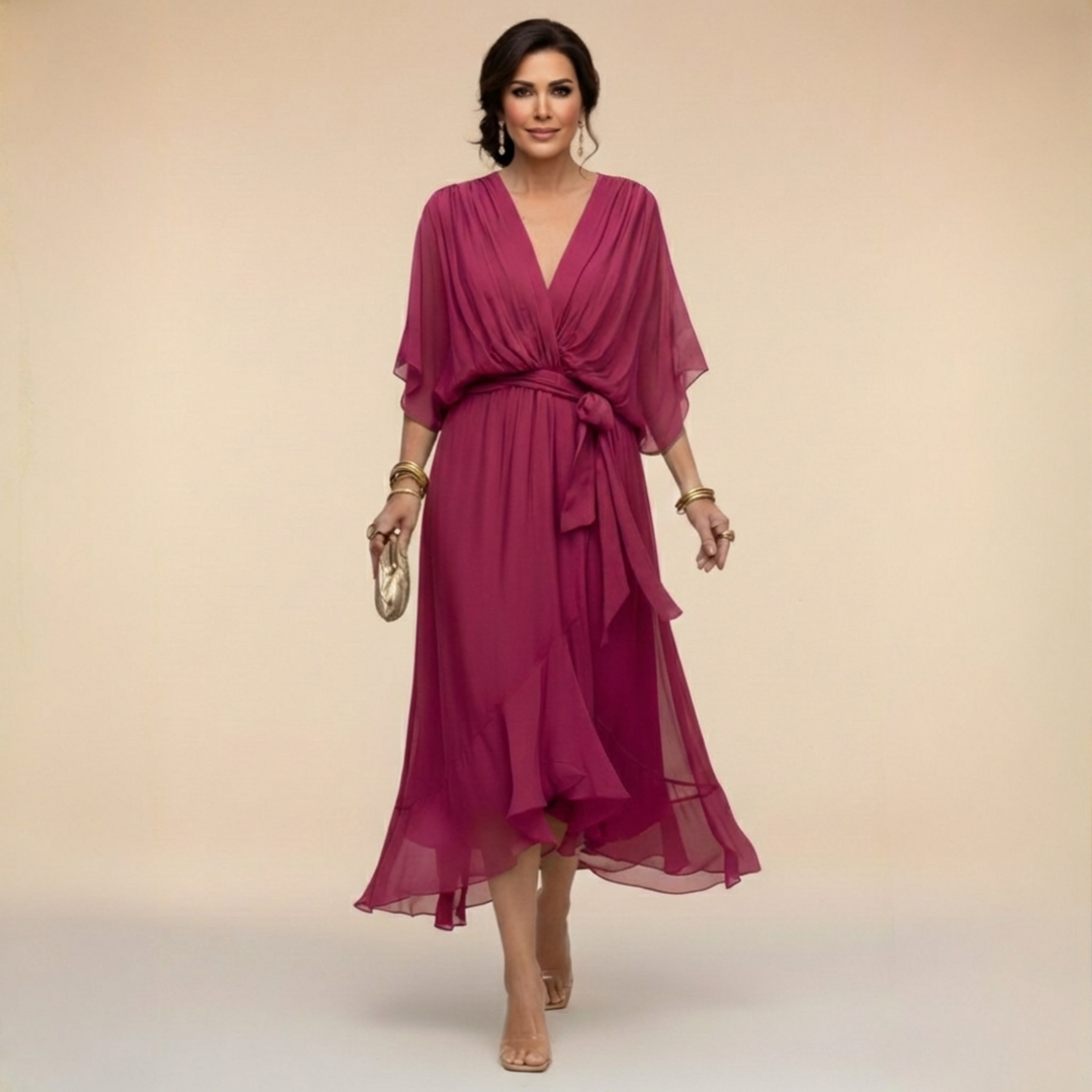 Stylish Chiffon V-Neck Dress for Women
