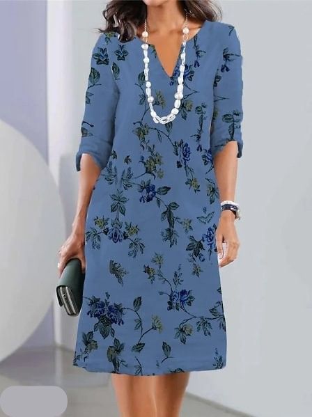 Floral Layered Tunic Dress for Women, Plus Size