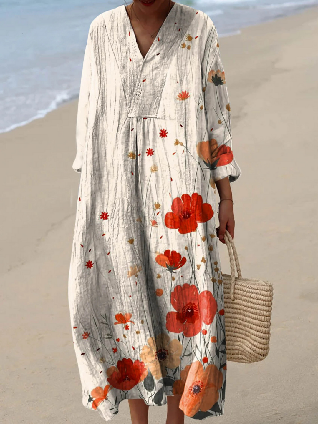 Multicolor Stylish Floral Pattern Art Print Dress for Women
