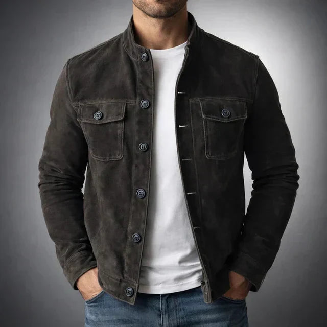 Pocket Suede Jacket, Men's Classic Fit