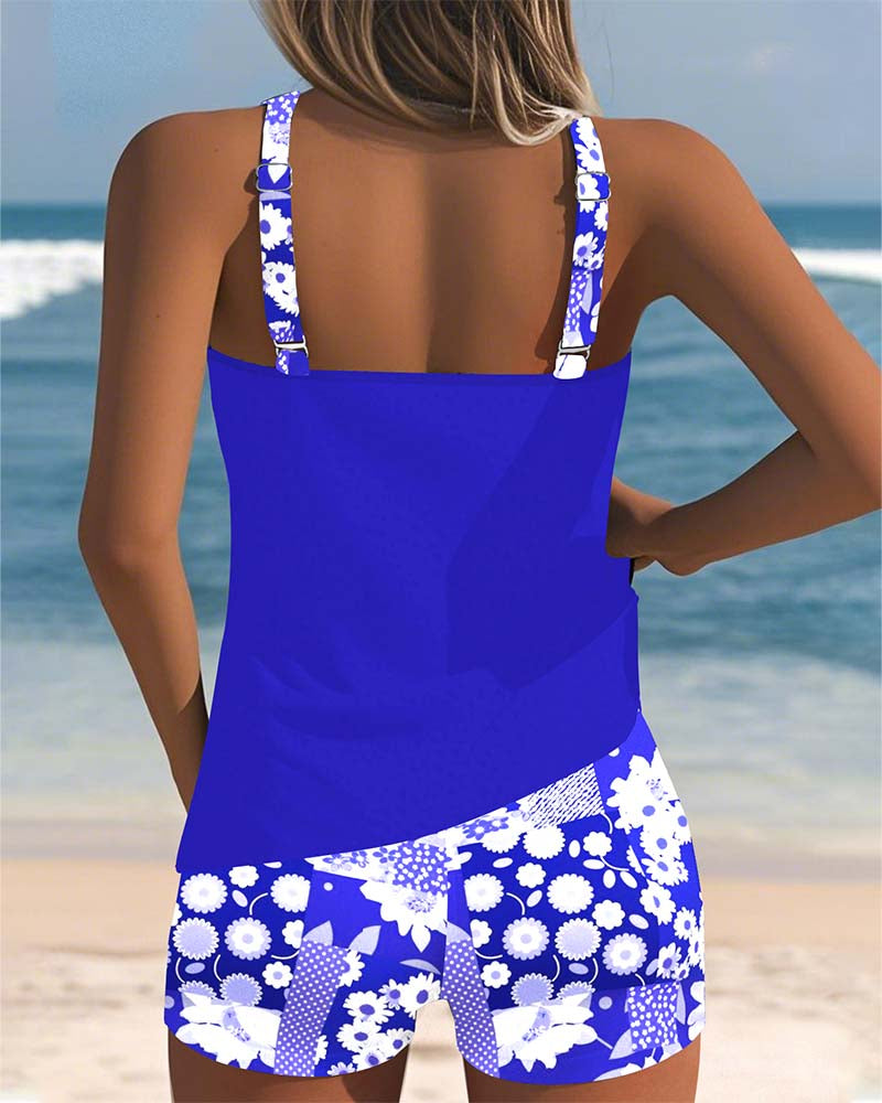 Trendy Printed Swimsuit Set for Women, Plus Size