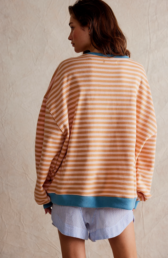 Striped Round-Neck Pullover for Women