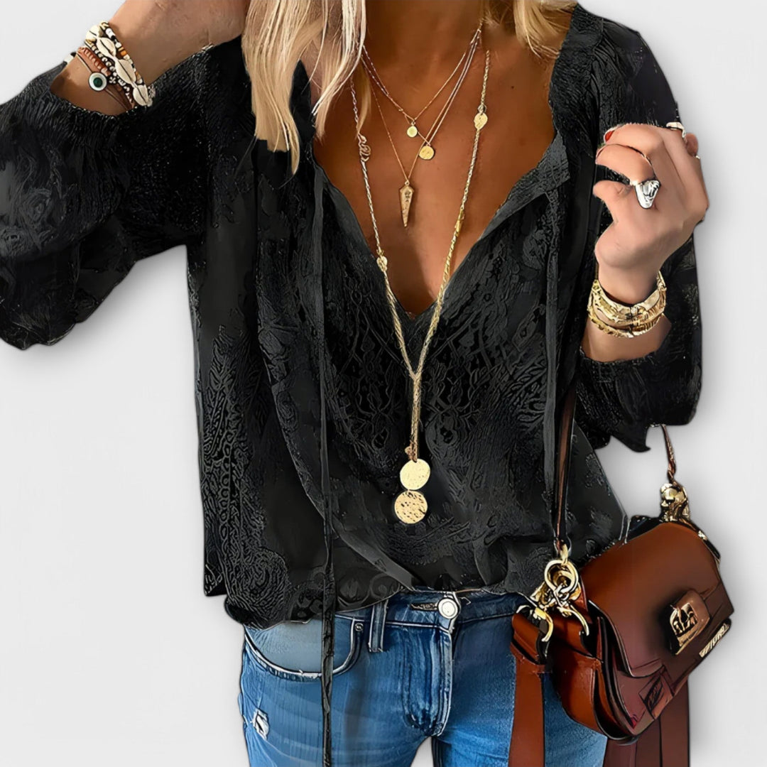 Romantic Tie-Neck Blouse for Women