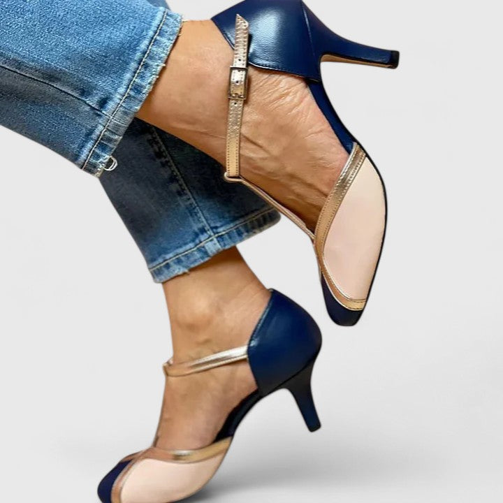 Color Block Heels for Women, Comfortable Style