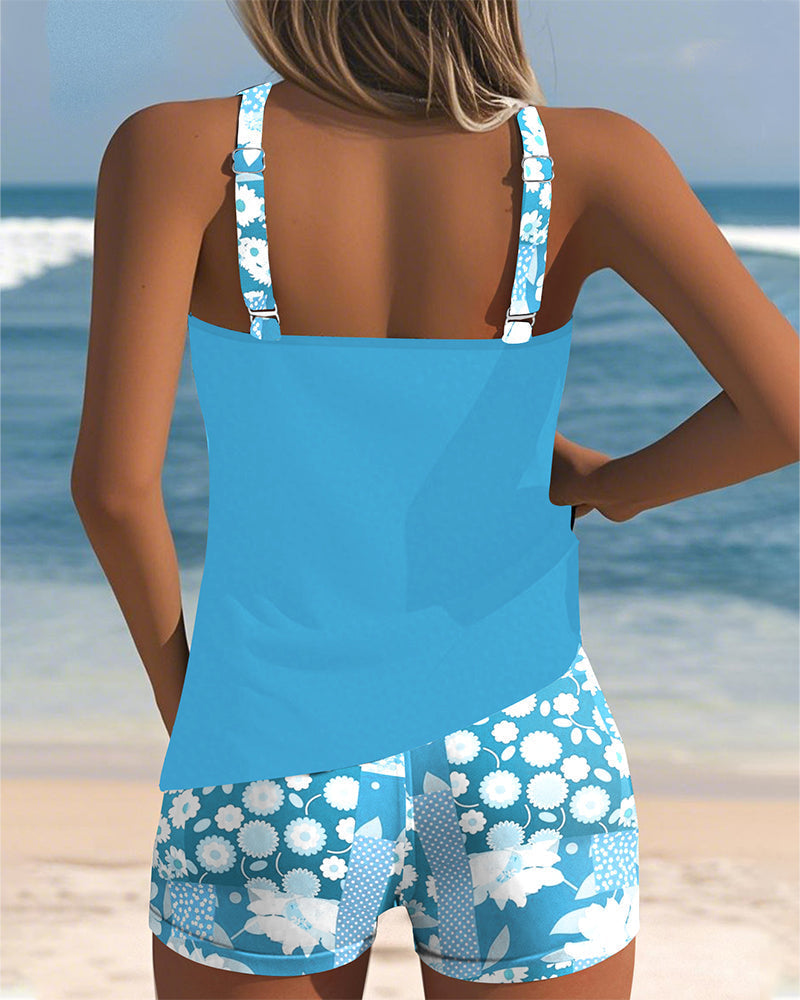Trendy Printed Swimsuit Set for Women, Plus Size