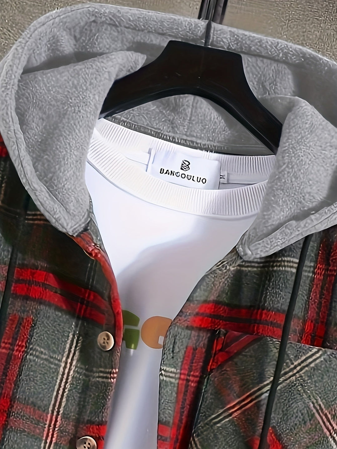 Men's Christmas Plaid Hooded Jacket