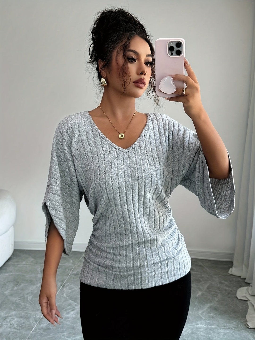 V-Neck Top for Women, Relaxed Style