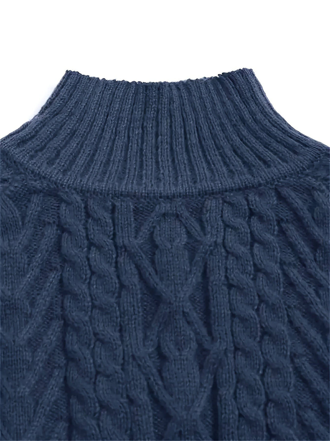Half-Collar Sweater for Women, Textured Style