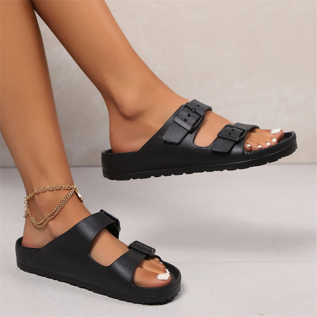 Double-Buckle Comfort Sandals for Women