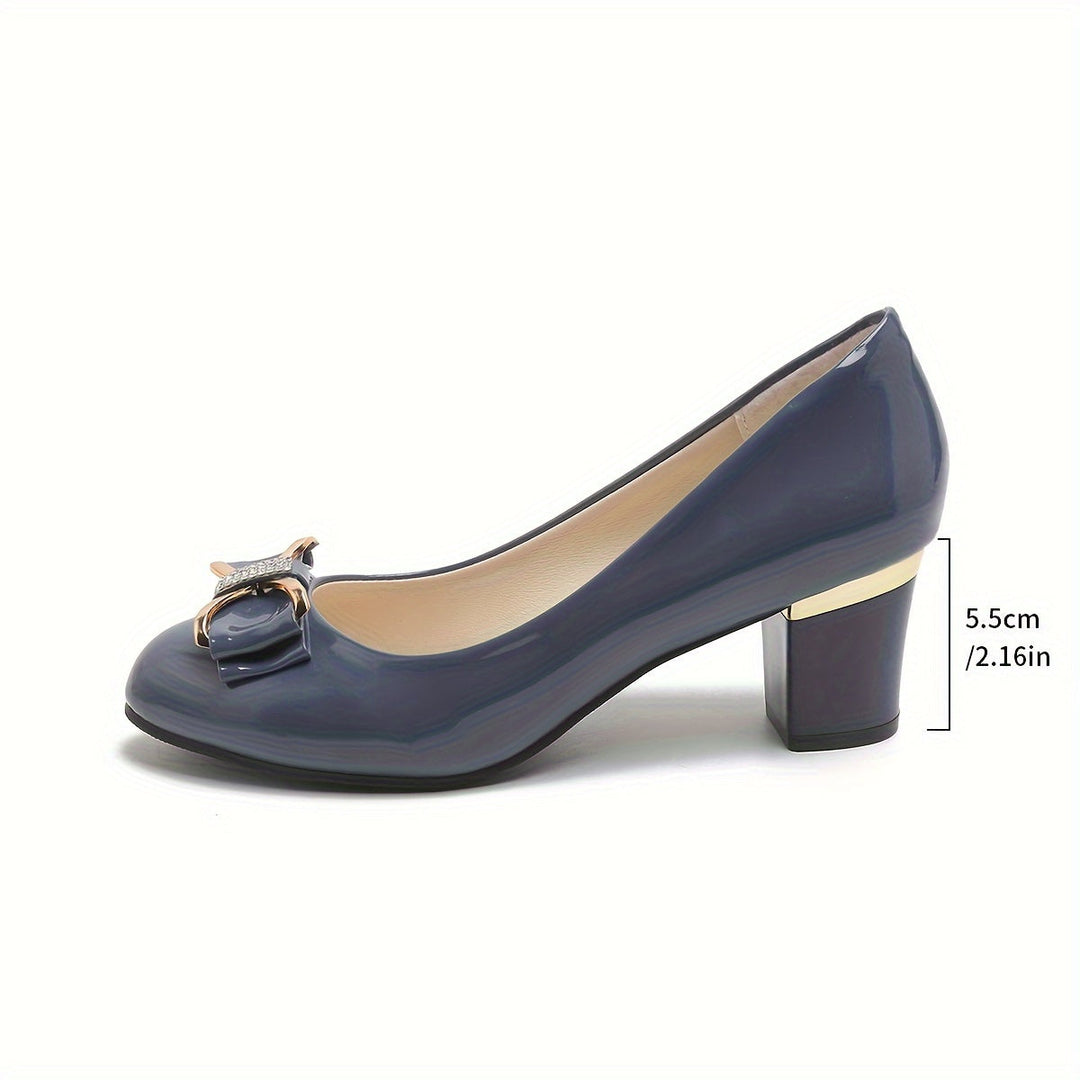 Close Toe Bow Heels for Women, Classic Style