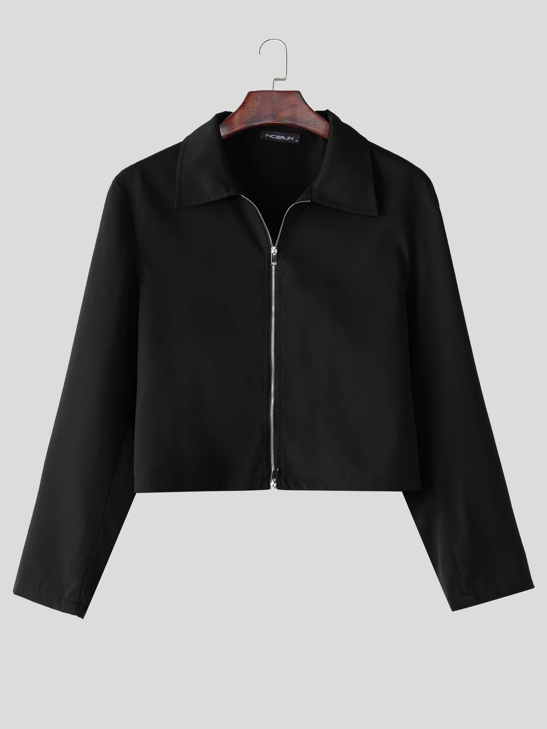 Black Modern Cropped Jacket for Men