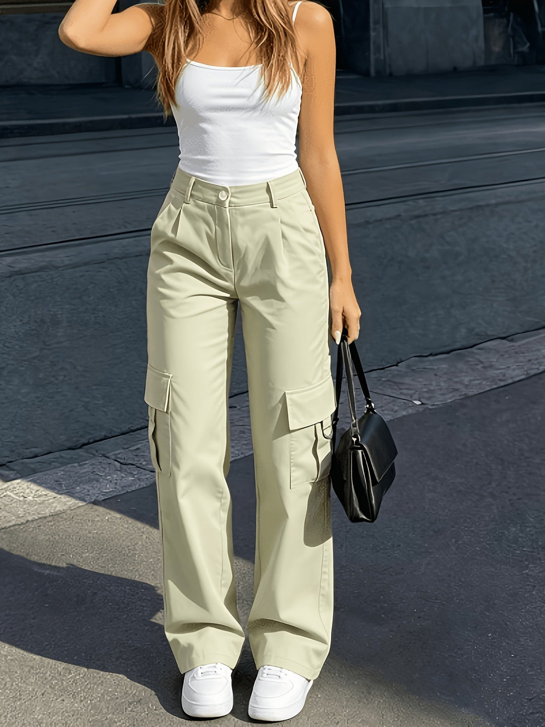 High-Waisted Wide-Leg Cargo Pants for Women
