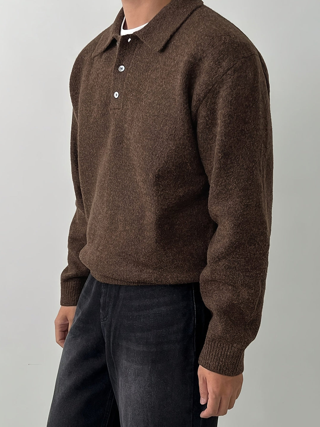 Polo Collar Sweater, Men's Refined Fit