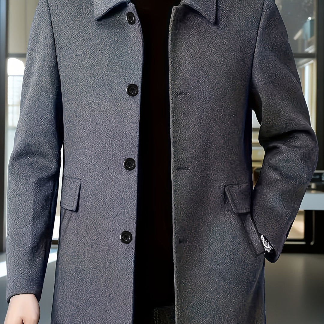 Single-Breasted Overcoat, Men's Refined Fit