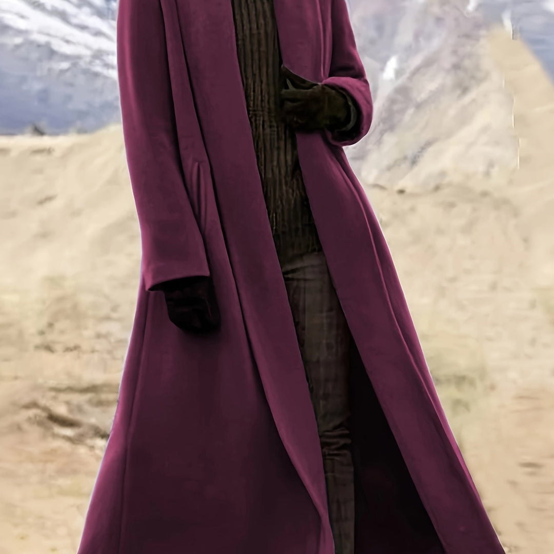 Elegant Longline Coat for Women, Plus Size