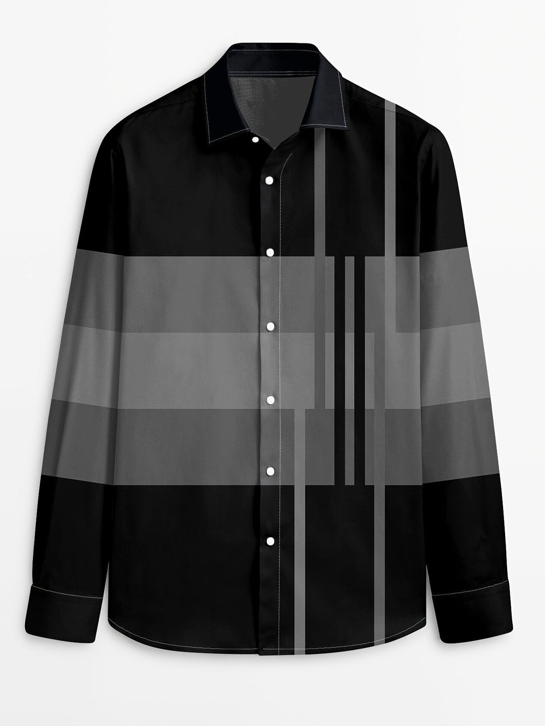 Men's Colour-Block Long-Sleeve Shirt