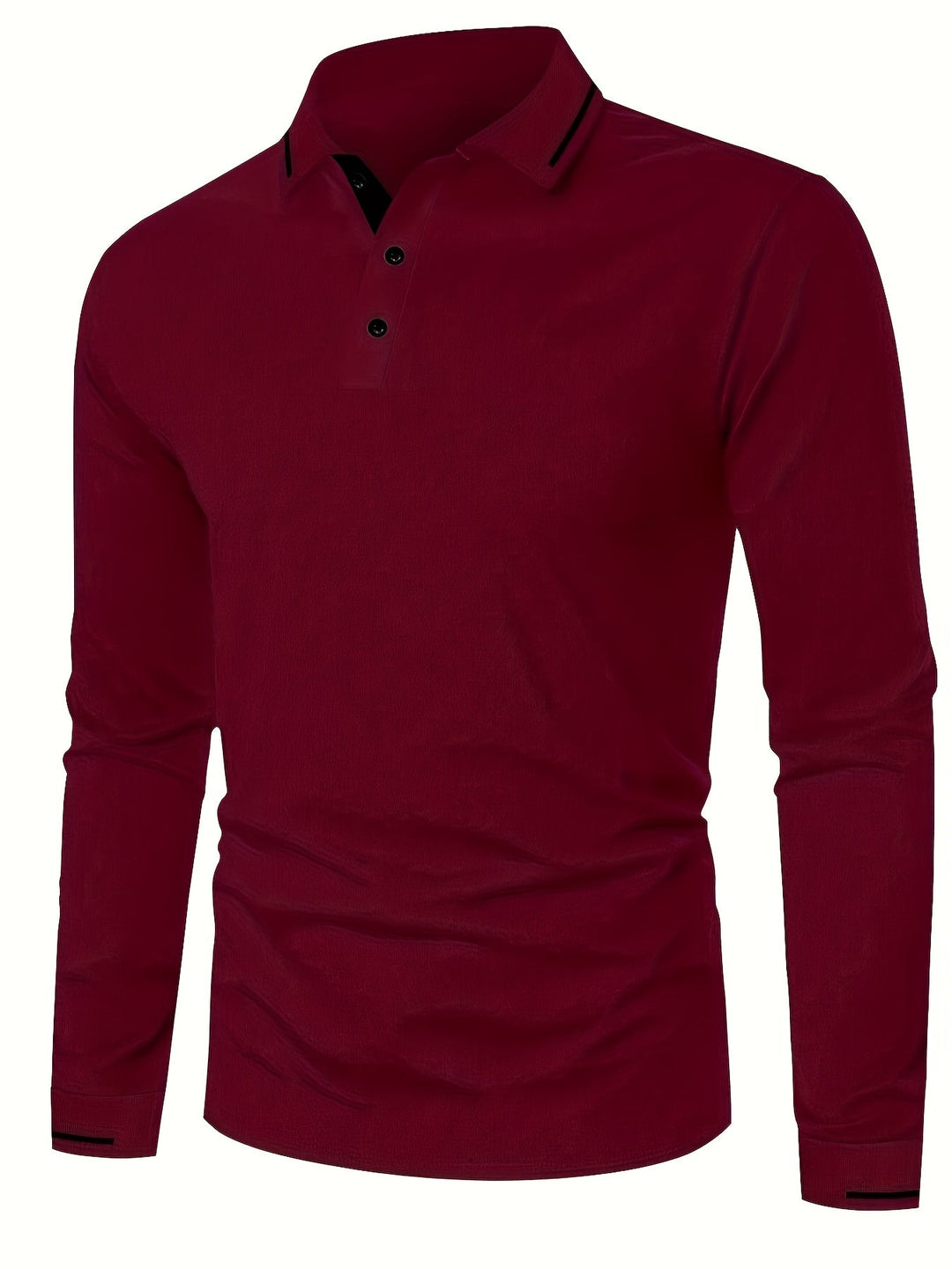 Long-Sleeve Polo Shirt for Men, Refined Style