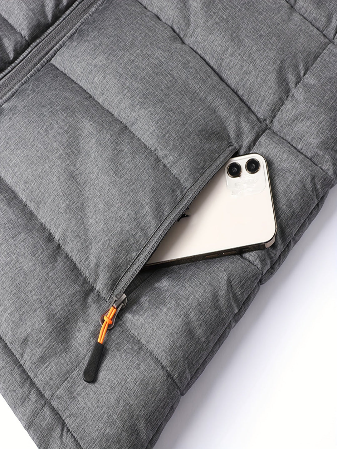 Black Insulated Stand-Collar Vest for Men