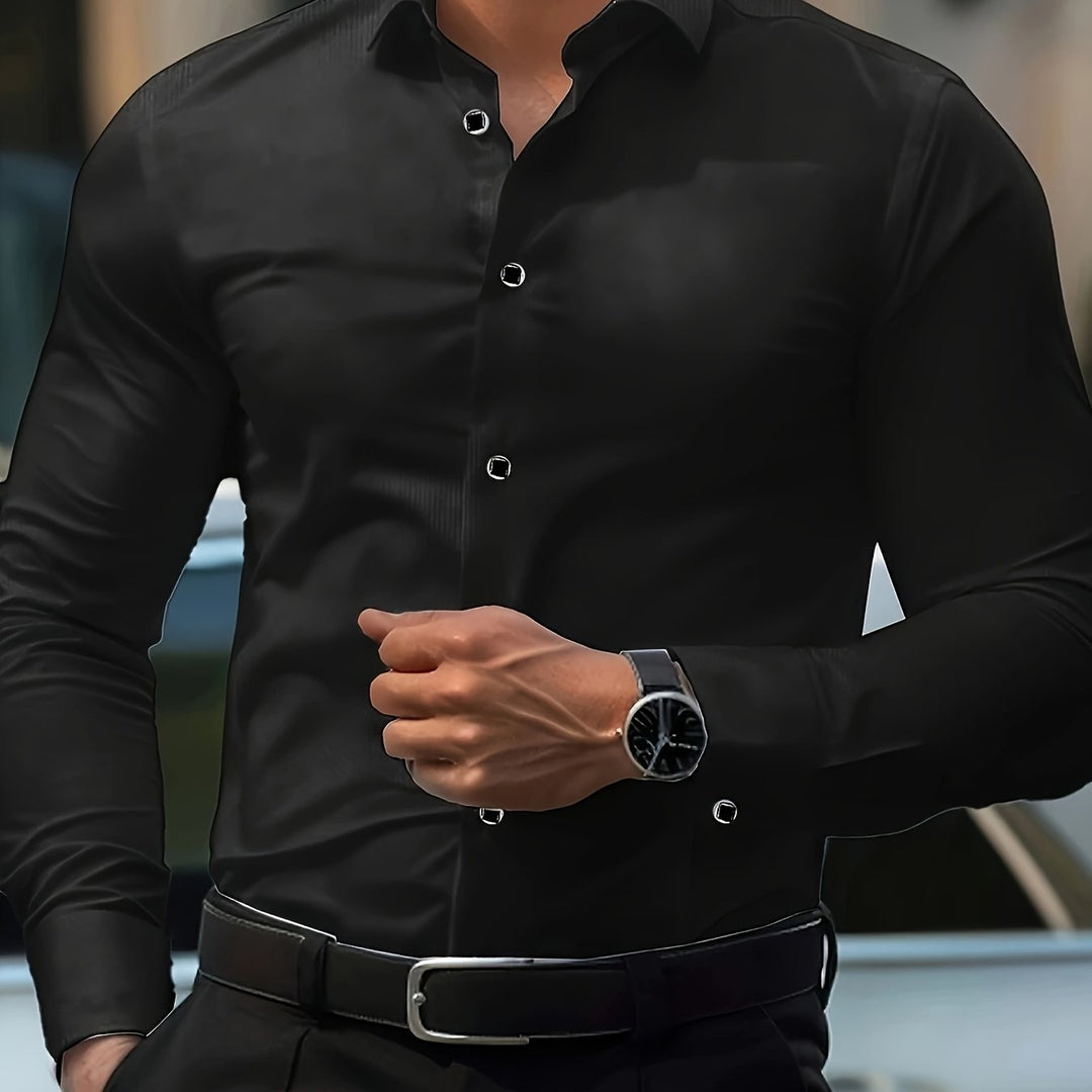 Slim-Fit Dress Shirt for Men, Refined Style