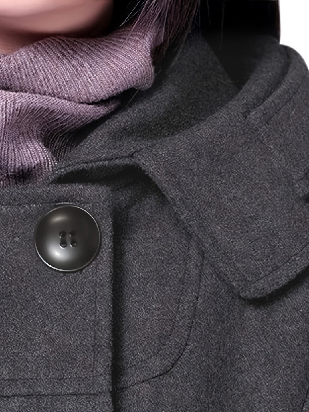 Women's Hooded Double-Breasted Mid-Length Coat