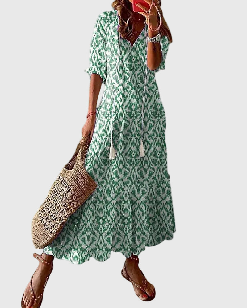 Boho Vintage Summer Maxi Dress for Women, Plus Size
