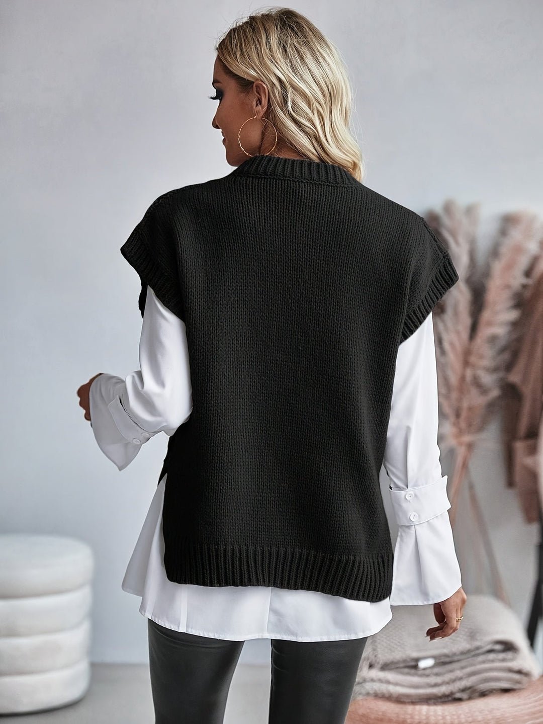 Cable-Knit Sweater Vest for Women, Cozy Style