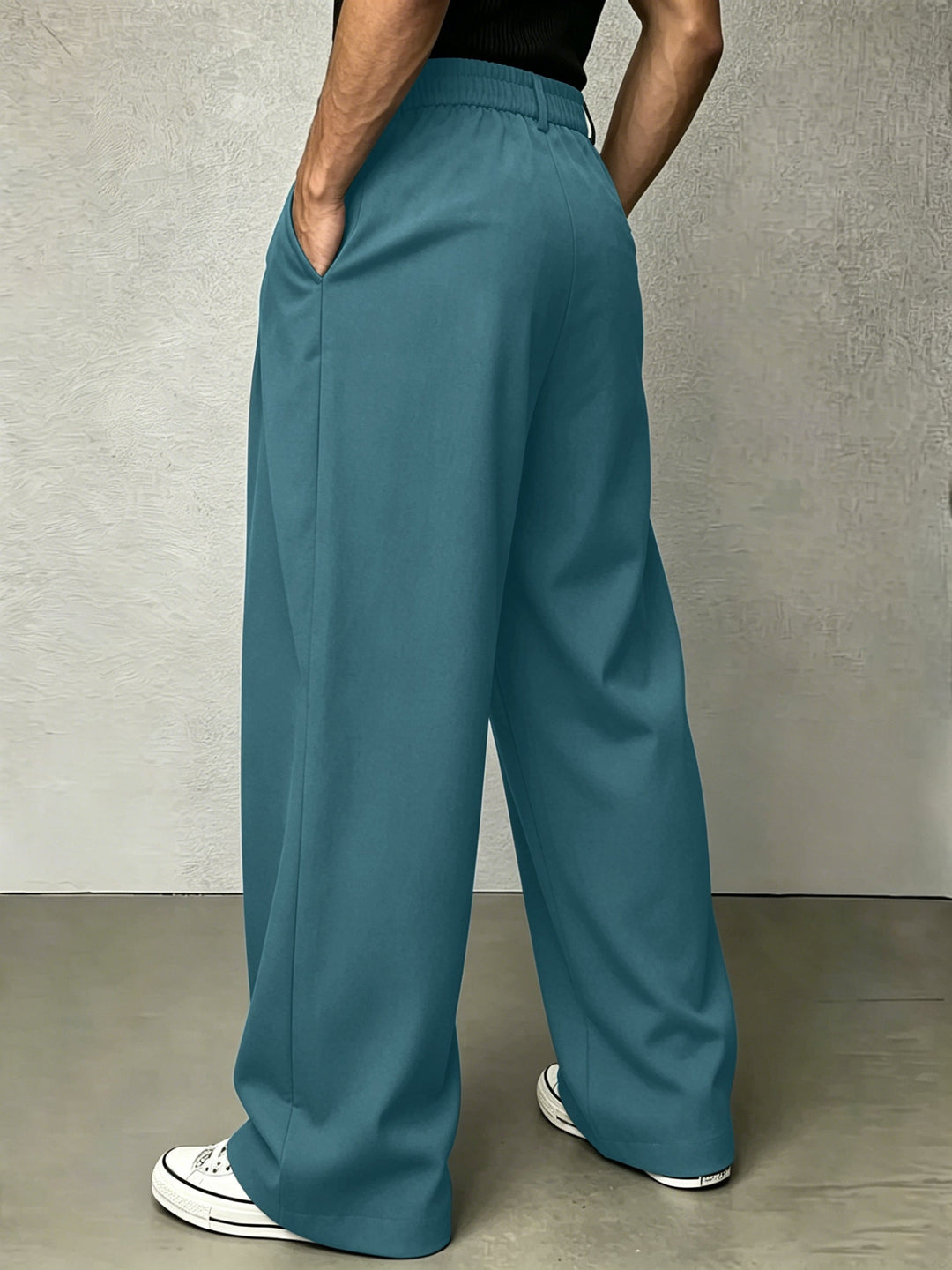 Pleated Wide-Leg Trousers for Men