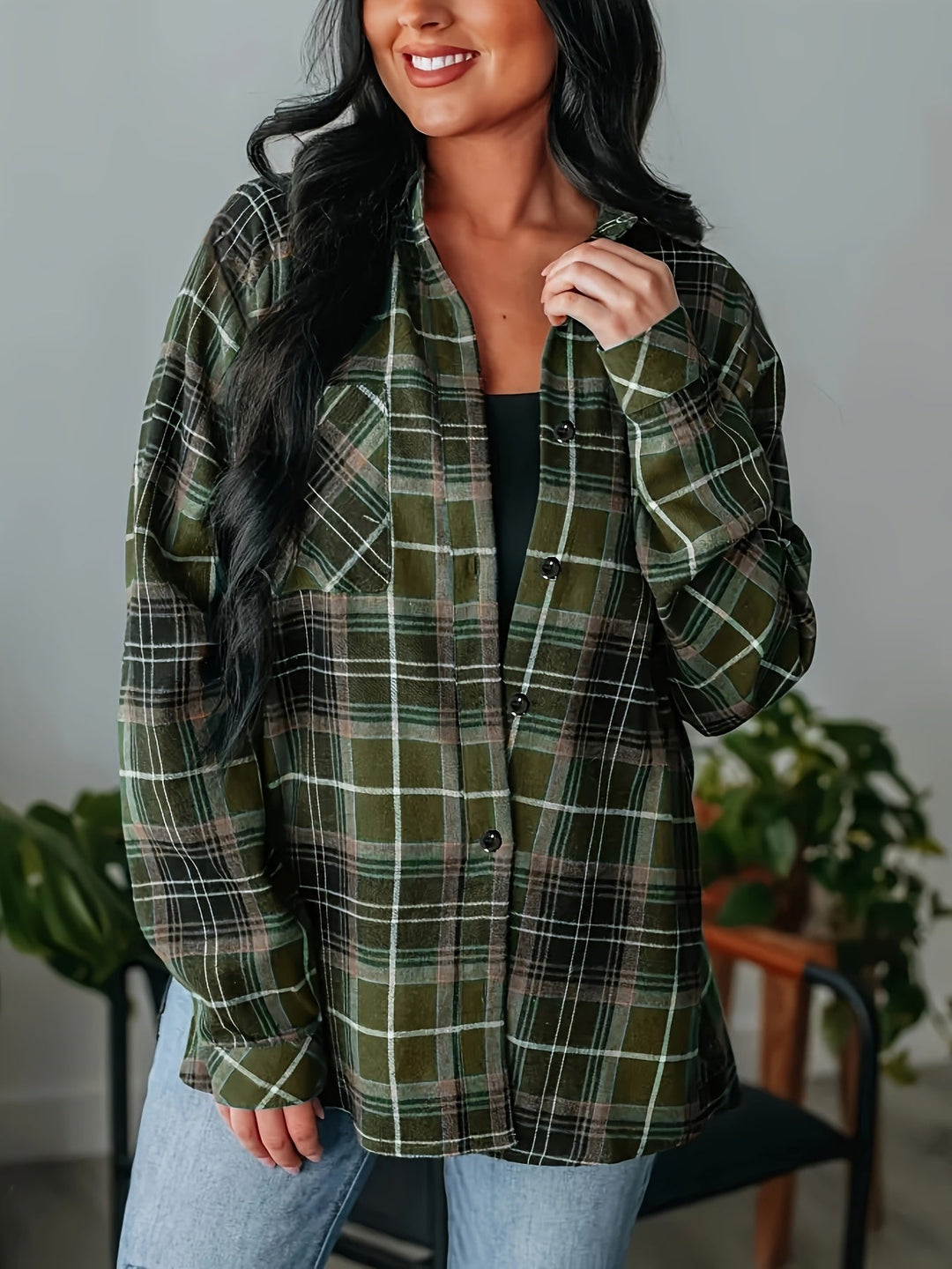 Checked Shirt, Women's Relaxed Fit