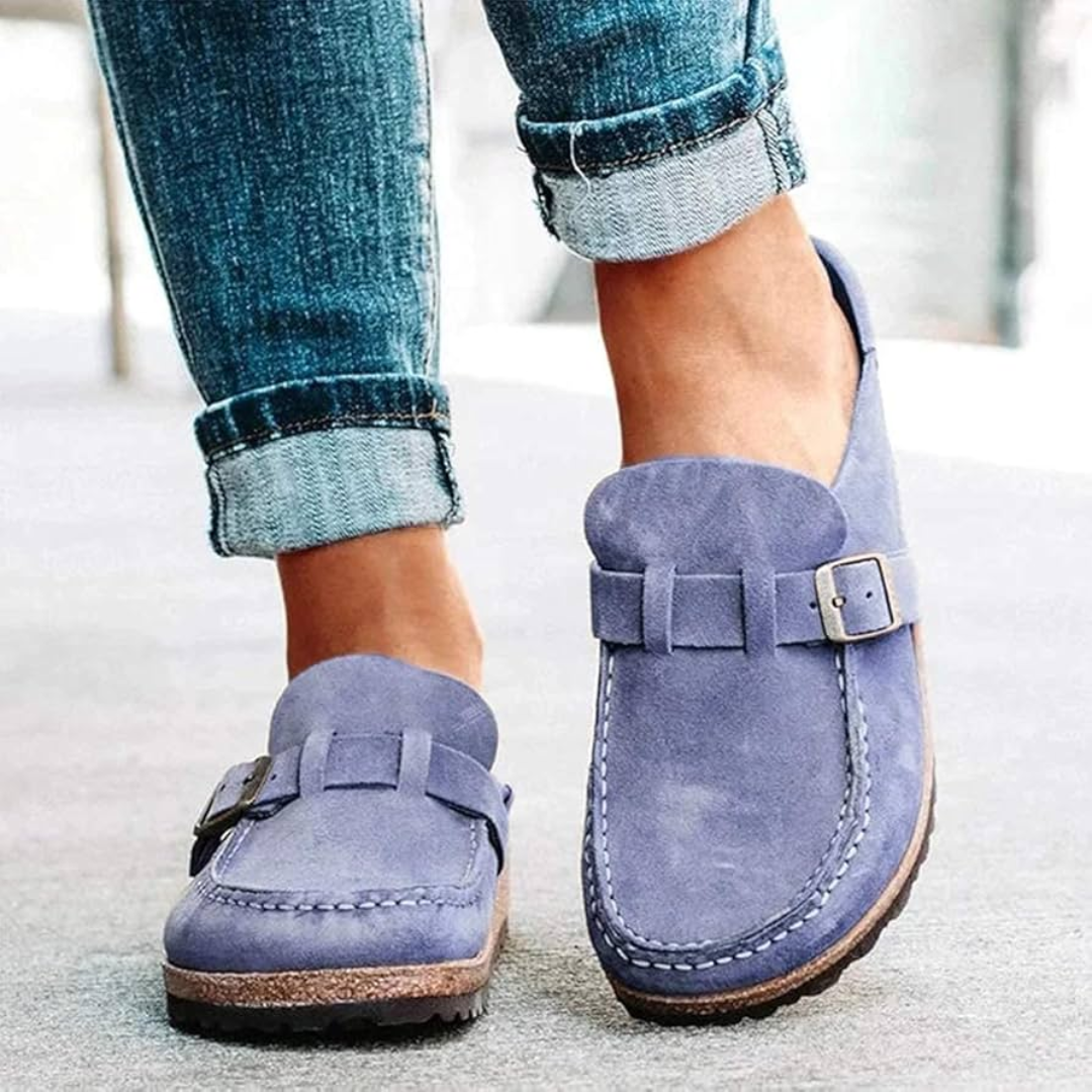 Low Heel Buckle Loafers for Women