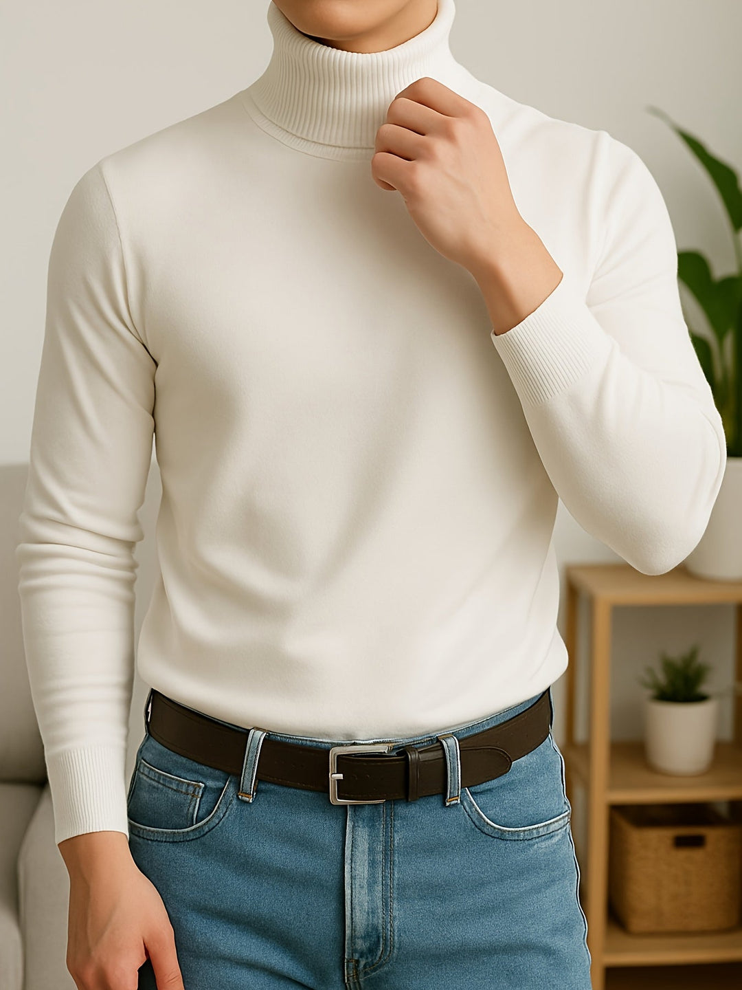 Refined High-Neck Sweater for Men