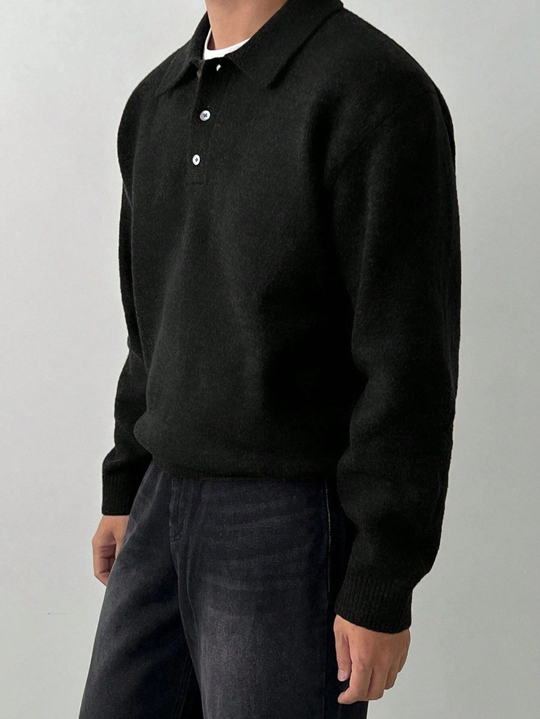 Polo Collar Sweater, Men's Refined Fit